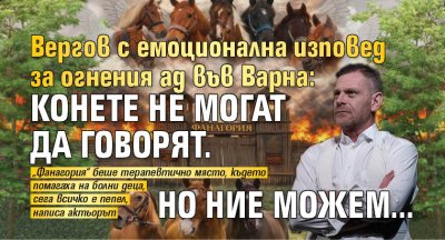 Вергов с емоционална изповед за огнения ад във Варна: Конете не могат да говорят. Но ние можем...