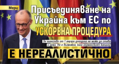 Мерц: Присъединяване на Украйна към ЕС по ускорена процедура е нереалистично