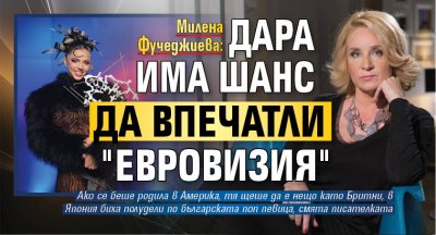 Милена Фучеджиева: Дара има шанс да впечатли "Евровизия"