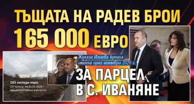 Тъщата на Радев брои 165 000 евро за парцел в с. Иваняне 