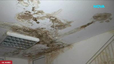 Течащ покрив и вода по стените в детска ясла в Пловдив