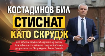 Костадинов бил стиснат като чичо Скрудж 