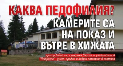 Каква педофилия? Камерите са на показ и вътре в хижата
