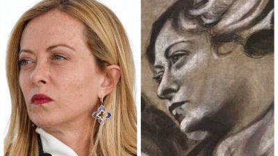 Ангел реставриран с лицето на италианския премиер Джорджия Мелони беше