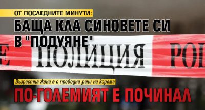 ОТ ПОСЛЕДНИТЕ МИНУТИ: Баща кла синовете си в "Подуяне", по-големият е починал