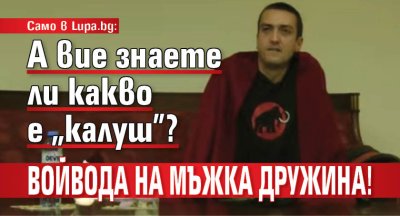Само в Lupa.bg: А вие знаете ли какво е "калуш"? Войвода на мъжка дружина!