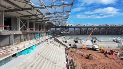 Първото табло на новия стадион Българска армия е готово до