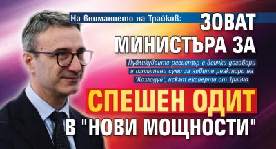 На вниманието на Трайков: Зоват министъра за спешен одит в "Нови мощности"