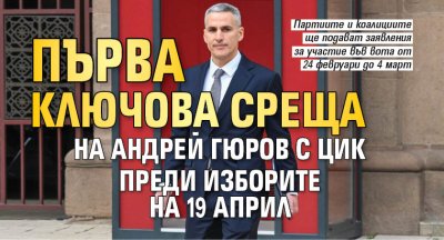 Първа ключова среща на Андрей Гюров с ЦИК преди изборите на 19 април
