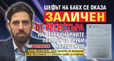 Шефът на БАБХ се оказа заличен от регистъра на ветеринарните лекари за груби нарушения (документи)