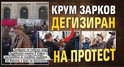Крум Зарков дегизиран на протест