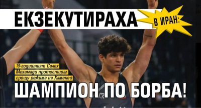 В Иран: Екзекутираха шампион по борба!