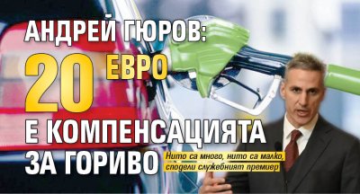 Андрей Гюров: 20 евро е компенсацията за гориво