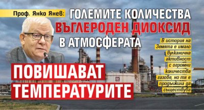 Проф. Янко Янев: Големите количества въглероден диоксид в атмосферата повишават температурите
