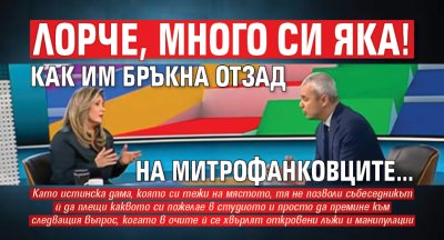 Лорче, много си яка! Как им бръкна отзад на митрофанковците...