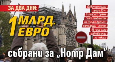 За два дни: 1 млрд. евро събрани за „Нотр Дам”