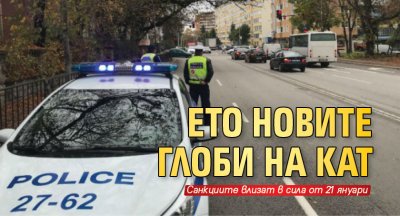 Ето новите глоби на КАТ 