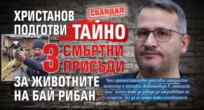 Скандал: Христанов подготви тайно 3 смъртни присъди за животните на бай Рибан