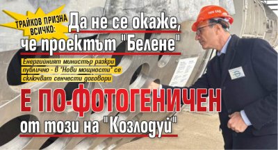 Трайков призна всичко: Да не се окаже, че проектът "Белене" е по-фотогеничен от този на "Козлодуй"