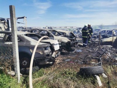 Запалени сухи треви предизвикали пожара в автоморгата в Пловдив