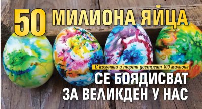 50 милиона яйца се боядисват за Великден у нас