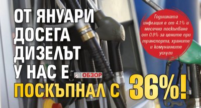 От януари досега дизелът у нас е поскъпнал с 36%! (ОБЗОР)