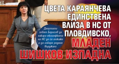 Цвета Караянчева единствена влиза в НС от Пловдивско, Младен Шишков изпадна 