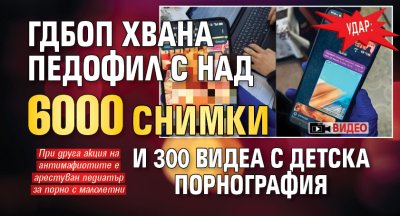 Удар: ГДБОП хвана педофил с над 6000 снимки и 300 видеа с детска порнография (ВИДЕО)