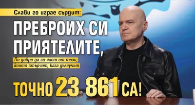 Слави го играе сърдит: Преброих си приятелите, точно 23 861 са!