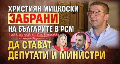 Първо в Lupa.bg: Християн Мицкоски забрани на българите в РСМ да стават депутати и министри