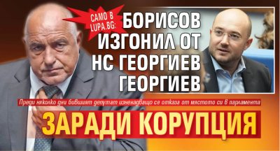 Само в Lupa.bg: Борисов изгонил от НС Георгиев Георгиев заради корупция 