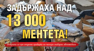 Задържаха над 13 000 ментета!