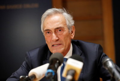 Подалият оставка президент на Италианската футболна федерация FIGC Габриеле Гравина