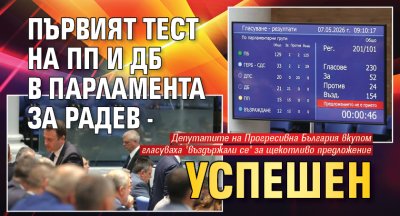 Първият тест на ПП и ДБ в парламента за Радев - успешен