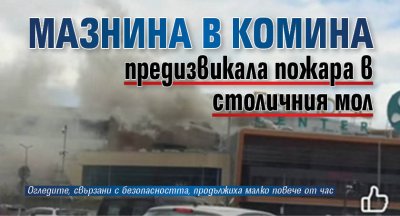 Мазнина в комина предизвикала пожара в столичния мол