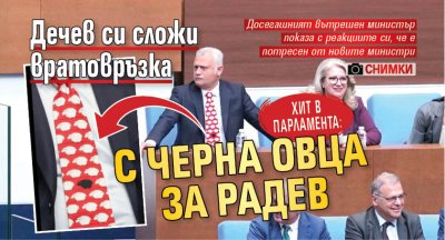 Хит в парламента: Дечев си сложи вратовръзка с черна овца за Радев (СНИМКИ)