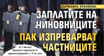 ДЪРЖАВНА ХРАНИЛКА: Заплатите на чиновниците пак изпреварват частниците 