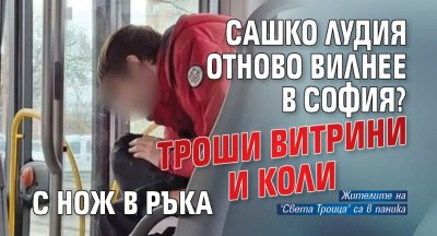Сашко Лудия отново вилнее в София? Троши витрини и коли с нож в ръка