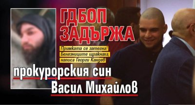 ГДБОП задържа прокурорския син Васил Михайлов