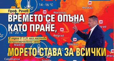 Проф. Рачев: Времето се опъна като пране, морето става за всички