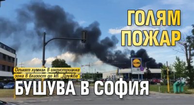Голям пожар бушува в София