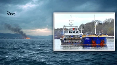 Руски дрон подпали турски кораб в Черно море, загина моряк