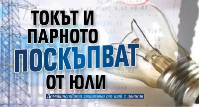 Токът и парното поскъпват от юли
