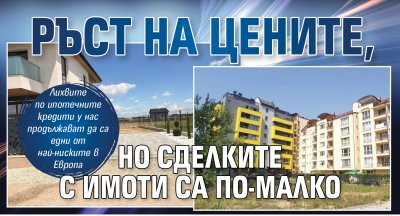 Ръст на цените, но сделките с имоти са по-малко