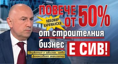 Любомир Каримански: Повече от 50% от строителния бизнес е сив!