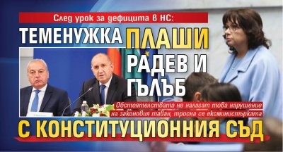 След урок за дефицита в НС: Теменужка плаши Радев и Гълъб с Конституционния съд