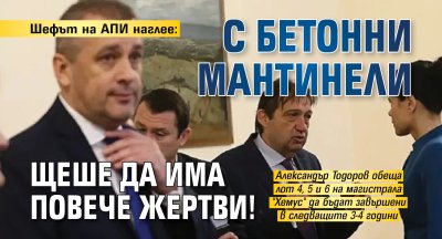 Шефът на АПИ наглее: С бетонни мантинели щеше да има повече жертви!