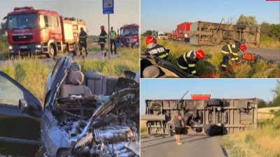 Ремарке на български камион се откачи в движение и премаза автомобил в Румъния, семейство загина