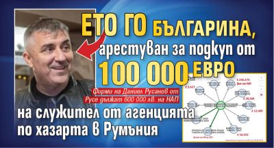 Ето го българина, арестуван за подкуп от 100 000 евро на служител от агенцията по хазарта в Румъния