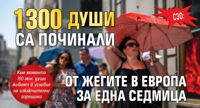 СЗО: 1 300 души са починали от жегите в Европа за една седмица